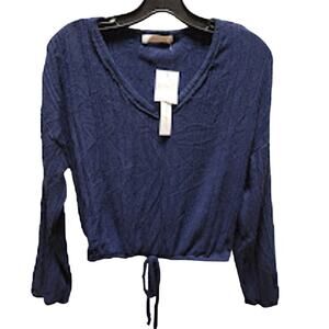 White Willow NEW Size XS sweater long sleeve drawstring waist ribbed V-Neck